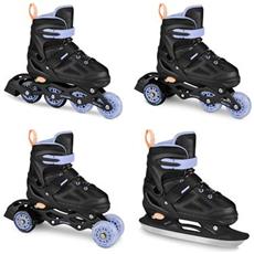 Spokey QUATTRO Brusle 4v1, �erno-fialov�, vel. 30-41