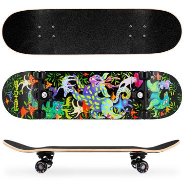 Spokey OLLIE Skateboard 7.75", se sv�t�c�mi prvky ve tm�