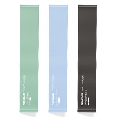 Spokey FLEX SET Sada 3 posilovac�ch gum, b�ov�, sv�tle modr�, hn�d�